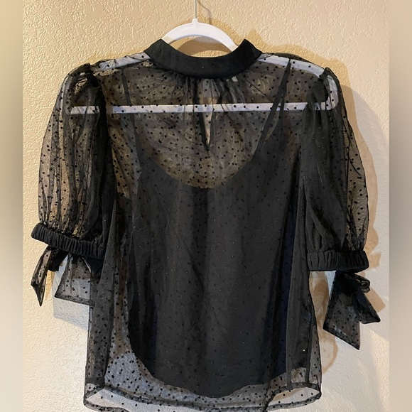 Anthropologie Black Sheer Blouse - Picture 6 of 6